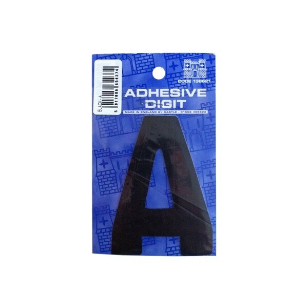CASTLE PROMOTIONS A - 3in. Adhesive Digit - Black - Pack Of 12 [DPX12A]